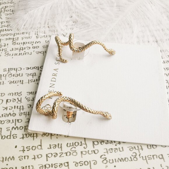 Kendra Scott Phoenix Vintage Gold Ear Climber Earrings - Picture 5 of 5